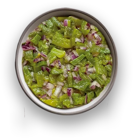 Chile verde con cebolla morada